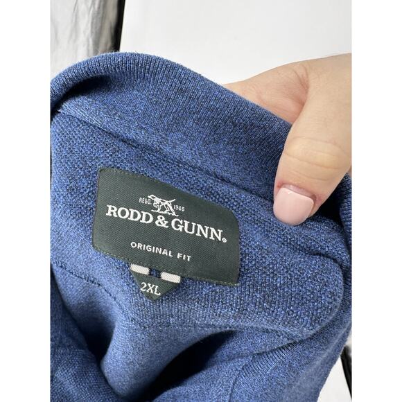 Rodd & Gunn 2XL Men Polo Pullover Original Fit Sweater Blue Cotton J41 - Picture 4 of 9